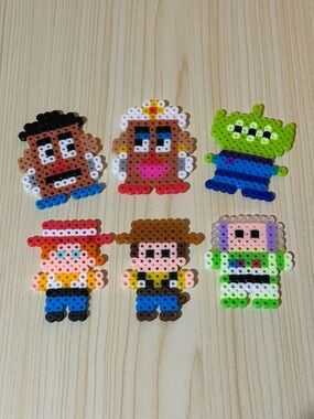 Handmade Novelty Fridge Magnets Perler Beads Set of 6